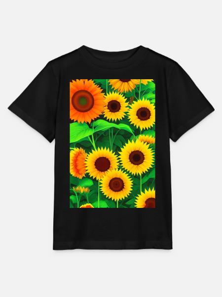 Sonnenblumen - Stanley/Stella Kinder T-Shirt MINI CREATOR - Schwarz