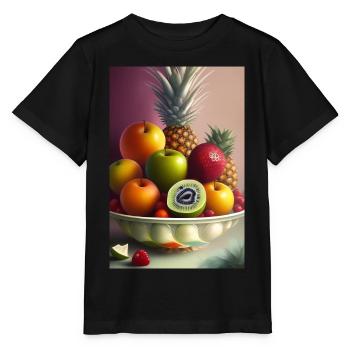 Früchte - Stanley/Stella Kinder T-Shirt MINI CREATOR  - Schwarz - Vorne - Mikhail (115cm)