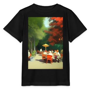 Café asiatique en plein air - T-shirt bio MINI CREATOR Stanley/Stella Enfant - noir - Devant - Mikhail (115cm)