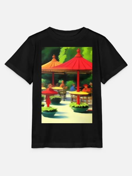 Asiatisches Cafe im Freien - Stanley/Stella Kinder T-Shirt MINI CREATOR  - Schwarz