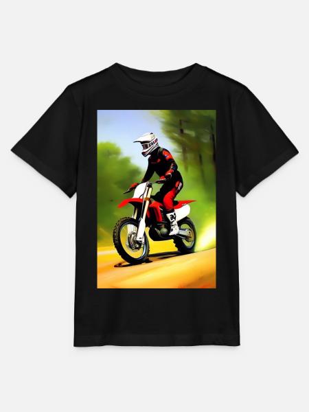Motocross Fahren - Stanley/Stella Kinder T-Shirt MINI CREATOR - Schwarz