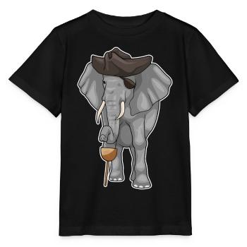 Elephant Pirate Wooden Leg Eye Patch - Stanley/Stella MINI CREATOR Kids’ T-Shirt - black - Front - Mikhail (115cm)