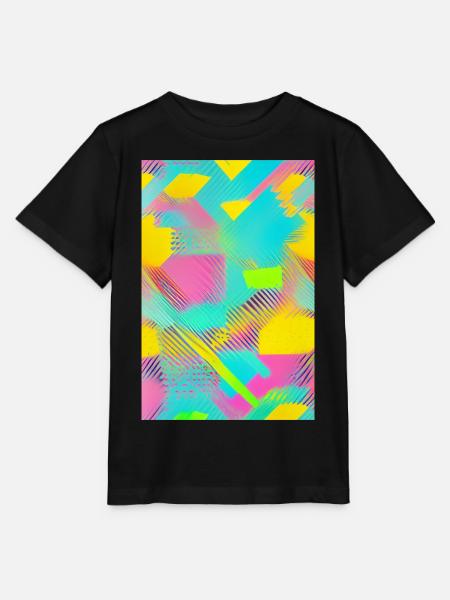 Retro Muster Bunt - Stanley/Stella Kinder T-Shirt MINI CREATOR - Schwarz