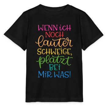Lauter Schweigen Regenbogen - Stanley/Stella Kinder T-Shirt MINI CREATOR  - Schwarz - Vorne - Mikhail (115cm)