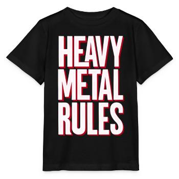 Règles du Heavy Metal - T-shirt bio MINI CREATOR Stanley/Stella Enfant - noir - Devant - Mikhail (115cm)