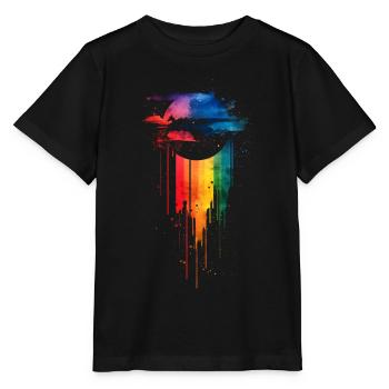 Subtil et cool Dripping Pride drapeau arc en ciel Design - T-shirt bio MINI CREATOR Stanley/Stella Enfant - noir - Devant - Mikhail (115cm)