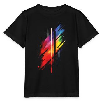 Subtil et cool Dripping Pride drapeau arc en ciel Design - T-shirt bio MINI CREATOR Stanley/Stella Enfant - noir - Devant - Mikhail (115cm)