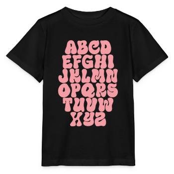 Buchstaben ABC Alphabet - Stanley/Stella Kinder T-Shirt MINI CREATOR  - Schwarz - Vorne - Mikhail (115cm)