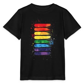 subtil et cool dégoulinant drapeau de la fierté design arc-en-ciel - T-shirt bio MINI CREATOR Stanley/Stella Enfant - noir - Devant - Mikhail (115cm)