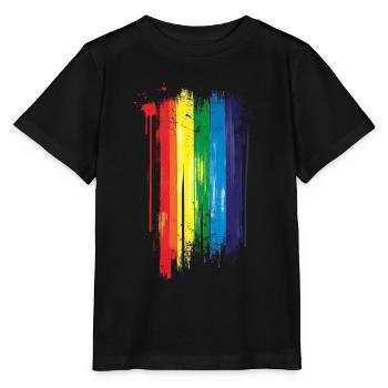 subtil et cool dégoulinant drapeau de la fierté design arc-en-ciel - T-shirt bio MINI CREATOR Stanley/Stella Enfant - noir - Devant - Mikhail (115cm)