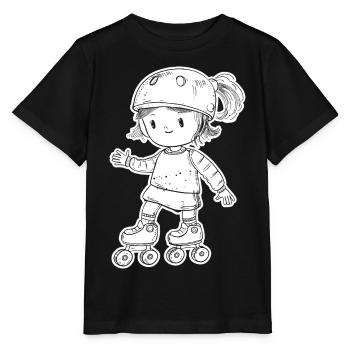 Roller skater - Stanley/Stella MINI CREATOR Kids’ T-Shirt - black - Front - Mikhail (115cm)