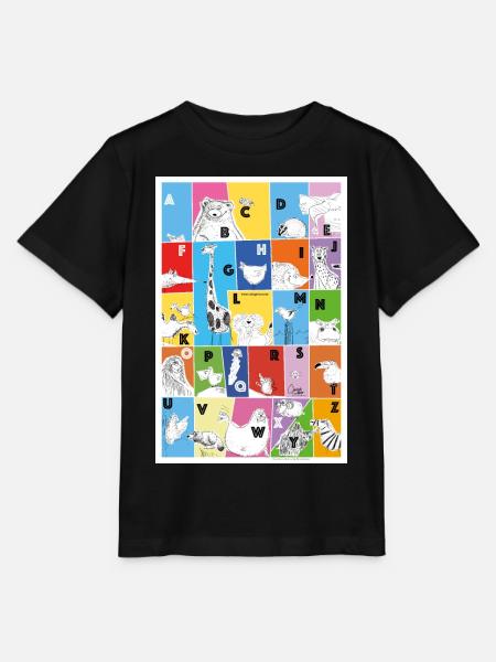 Das Lustige-Tiere-Alphabet - Stanley/Stella Kinder T-Shirt MINI CREATOR  - Schwarz