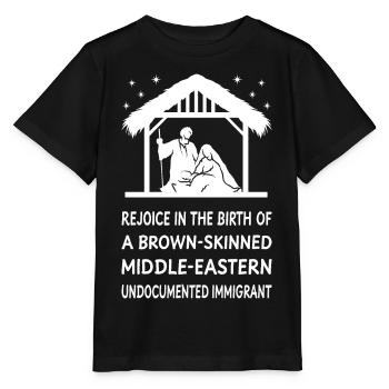 Noël - Jésus Immigrant du Moyen-Orient II - T-shirt bio MINI CREATOR Stanley/Stella Enfant - noir - Devant - Mikhail (115cm)