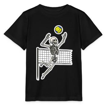 Squelette de volley-ball Spike - T-shirt bio MINI CREATOR Stanley/Stella Enfant - noir - Devant - Mikhail (115cm)