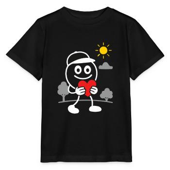 Ribbo with a heart full of love - Stanley/Stella MINI CREATOR Kids’ T-Shirt - black - Front - Mikhail (115cm)