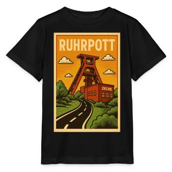 Ruhrpott - Stanley/Stella Kinder T-Shirt MINI CREATOR  - Schwarz - Vorne - Mikhail (115cm)