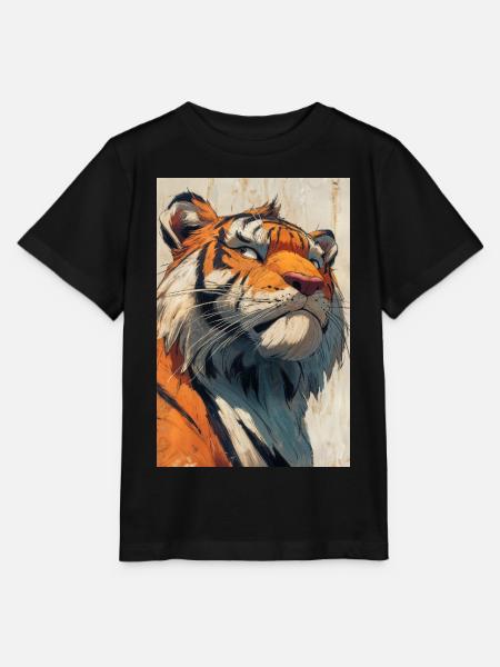 Illustration eines Tigers - Stanley/Stella Kinder T-Shirt MINI CREATOR  - Schwarz