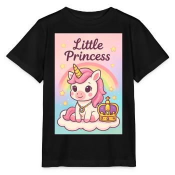 Petite Licorne Princesse - T-shirt bio MINI CREATOR Stanley/Stella Enfant - noir - Devant - Mikhail (115cm)