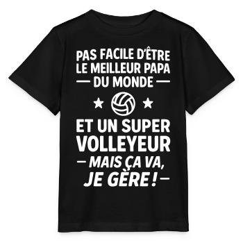Volleyball – Super Papa Volleyball Player - Stanley/Stella MINI CREATOR Kids’ T-Shirt - black - Front - Mikhail (115cm)