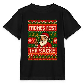 Frohes Fest Ihr Säcke Santa - Stanley/Stella Kinder T-Shirt MINI CREATOR  - Schwarz - Vorne - Mikhail (115cm)