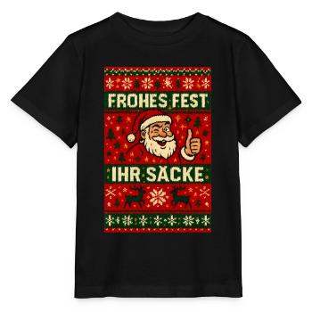 Frohes Fest Ihr Säcke Santa - Stanley/Stella Kinder T-Shirt MINI CREATOR  - Schwarz - Vorne - Mikhail (115cm)