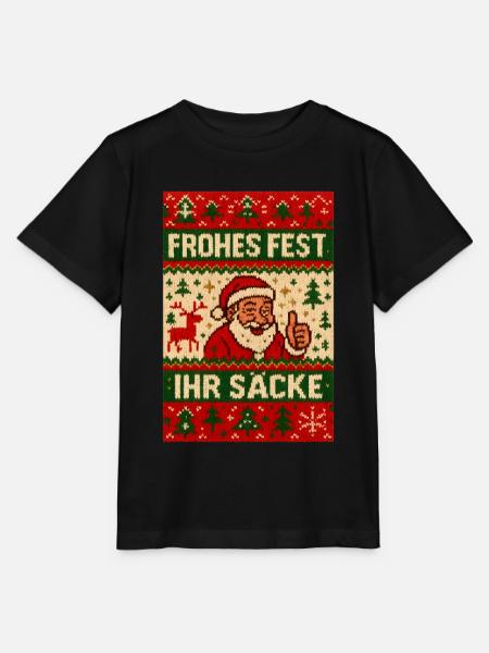 Frohes Fest Ihr Säcke Ugly Christmas - Stanley/Stella Kinder T-Shirt MINI CREATOR  - Schwarz