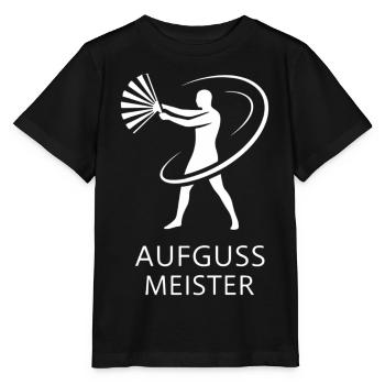 Sauna Aufguss Meister Fächer Piktogramm Minimalist - Stanley/Stella Kinder T-Shirt MINI CREATOR  - Schwarz - Vorne - Mikhail (115cm)
