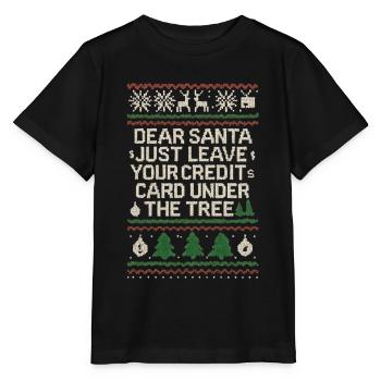 Cher Père Noël, laisse ta carte de crédit - T-shirt bio MINI CREATOR Stanley/Stella Enfant - noir - Devant - Mikhail (115cm)