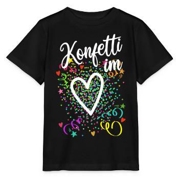 Konfetti im Herzen - Karneval im Blut - Stanley/Stella Kinder T-Shirt MINI CREATOR  - Schwarz - Vorne - Mikhail (115cm)