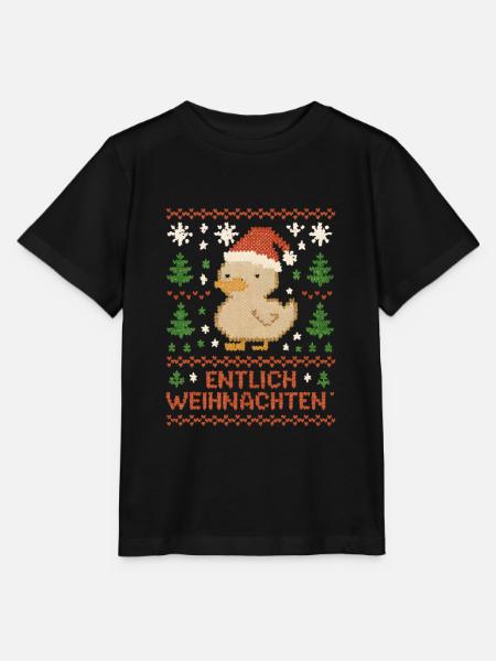 Entlich Weihnachten Ente Ugly Christmas - Stanley/Stella Kinder T-Shirt MINI CREATOR - Schwarz