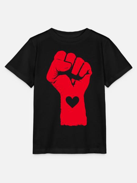 Rote Faust mit Herz - Stanley/Stella Kinder T-Shirt MINI CREATOR  - Schwarz