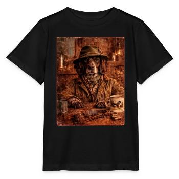 Der Reviermeister - Wachtelhund - Stanley/Stella Kinder T-Shirt MINI CREATOR  - Schwarz - Vorne - Mikhail (115cm)