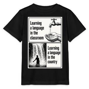 Sprachenlernen im Land - Stanley/Stella Kinder T-Shirt MINI CREATOR  - Schwarz - Vorne - Mikhail (115cm)