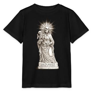 Düsteres Sancta Muerte Design mit Skelett-Madonna  - Stanley/Stella Kinder T-Shirt MINI CREATOR  - Schwarz - Vorne - Mikhail (115cm)