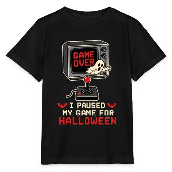 Ich habe mein Spiel für Halloween Retro CRT pausiert - Stanley/Stella Kinder T-Shirt MINI CREATOR  - Schwarz - Vorne - Mikhail (115cm)
