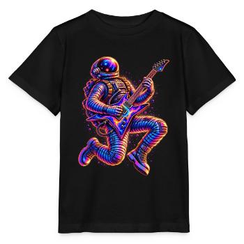 KOSMISCHER ROCKER | Schwereloser Felsensprung - Stanley/Stella Kinder T-Shirt MINI CREATOR  - Schwarz - Vorne - Mikhail (115cm)