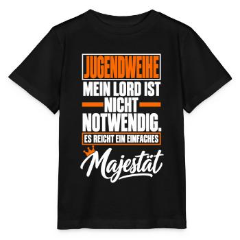 Jugendweihe Majestät mit Krone - Stanley/Stella Kinder T-Shirt MINI CREATOR  - Schwarz - Vorne - Mikhail (115cm)