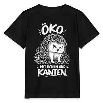 ÖKO Igel mit Ecken und Kanten - Stanley/Stella Kinder T-Shirt MINI CREATOR  - Schwarz - Vorne - Mikhail (115cm)