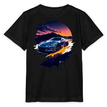 Klassischer Sportwagen - Stanley/Stella Kinder T-Shirt MINI CREATOR  - Schwarz - Vorne - Mikhail (115cm)