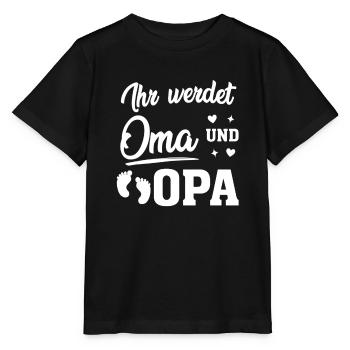 You will be grandma and grandpa gift for expectant - Stanley/Stella MINI CREATOR Kids’ T-Shirt - black - Front - Mikhail (115cm)