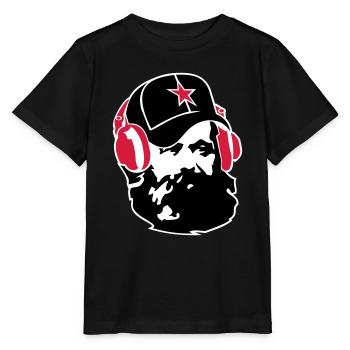 marx_star_ot_2color_bg - T-shirt bio MINI CREATOR Stanley/Stella Enfant - noir - Devant - Mikhail (115cm)