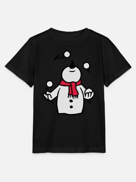 Schneemann jongliert mit Schneebällen - Stanley/Stella Kinder T-Shirt MINI CREATOR - Schwarz