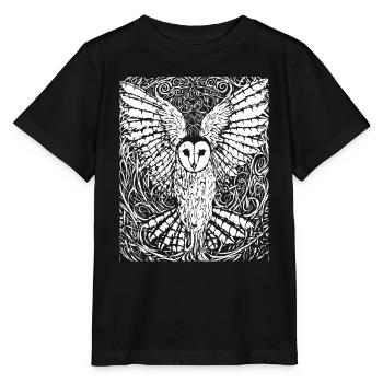 chouette - T-shirt bio MINI CREATOR Stanley/Stella Enfant - noir - Devant - Mikhail (115cm)