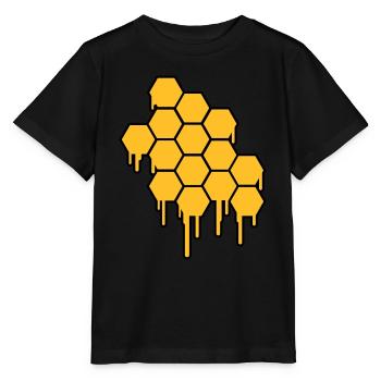 Honeycombs Pattern - Stanley/Stella MINI CREATOR Kids’ T-Shirt - black - Front - Mikhail (115cm)