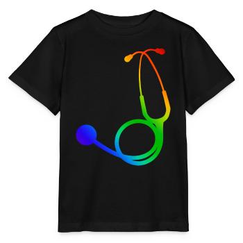 Stéthoscope de couleur | Stethoscope coloured - T-shirt bio MINI CREATOR Stanley/Stella Enfant - noir - Devant - Mikhail (115cm)