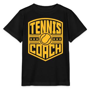 Tennis Coach (Wappen) - Stanley/Stella Kinder T-Shirt MINI CREATOR  - Schwarz - Vorne - Mikhail (115cm)