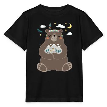 dreaming bear - Stanley/Stella Kinder T-Shirt MINI CREATOR  - Schwarz - Vorne - Mikhail (115cm)