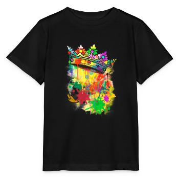 Couronne colorée - T-shirt bio MINI CREATOR Stanley/Stella Enfant - noir - Devant - Mikhail (115cm)