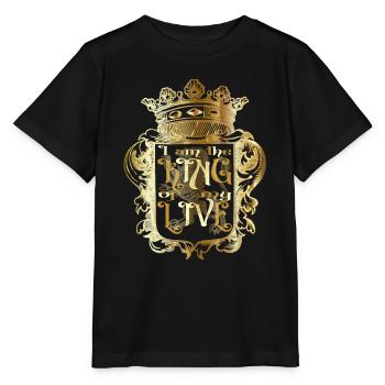 i am the KING of my LIVE - crown - lion - gold - Stanley/Stella Kinder T-Shirt MINI CREATOR  - Schwarz - Vorne - Mikhail (115cm)