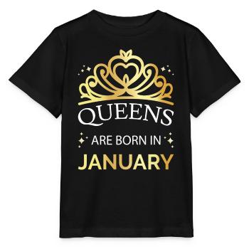 Queens Are Born In January I - Stanley/Stella MINI CREATOR Kids’ T-Shirt - black - Front - Mikhail (115cm)
